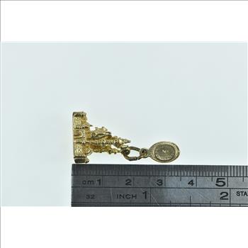 14K Walt Disney Prod 3D Castle Magic Kingdom Yellow Gold Charm/Pendant