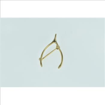 14K Wish Bone Good Luck Lucky Vintage Yellow Gold Pin/Brooch