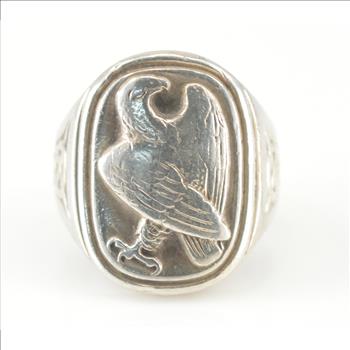 15.2g Solid Silver Georg Jensen Eagle from 1982 for the Franklin Mint-Collectors Piece Sterling Ring Size 6.5 / Marked 925