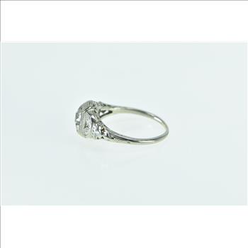 18K 0.30 Ct Old European Cut Diamond Engagement White Gold Ring, Size 5.75