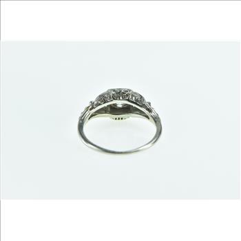 18K 0.30 Ct Old European Cut Diamond Engagement White Gold Ring, Size 5.75