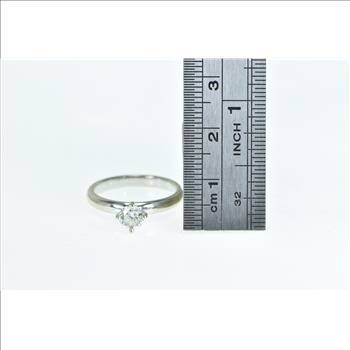 18K 0.45 Ct Tiffany & Co. Diamond Engagement White Gold Ring, Size 6