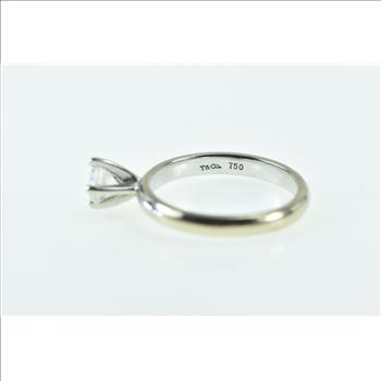 18K 0.45 Ct Tiffany & Co. Diamond Engagement White Gold Ring, Size 6