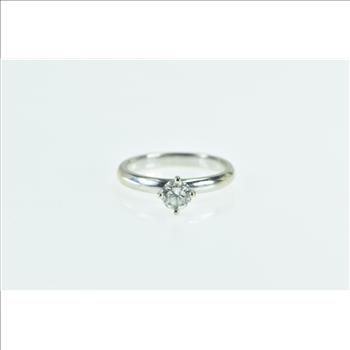 18K 0.45 Ct Tiffany & Co. Diamond Engagement White Gold Ring, Size 6