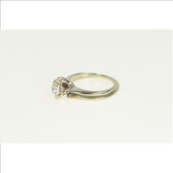 18K 0.49 Ct Diamond Solitaire Engagement White Gold Ring, Size 4