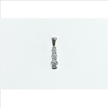 18K 0.50 Ctw Tiered Diamond E-F Classic Statement Yellow Gold Pendant