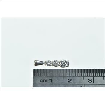 18K 0.50 Ctw Tiered Diamond E-F Classic Statement Yellow Gold Pendant