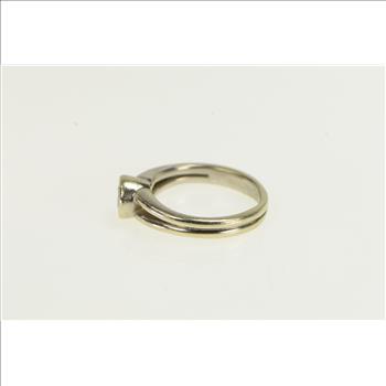 18K 0.52 Ct Round Diamond Classic Engagement White Gold Ring, Size 5