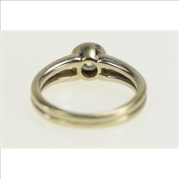 18K 0.52 Ct Round Diamond Classic Engagement White Gold Ring, Size 5