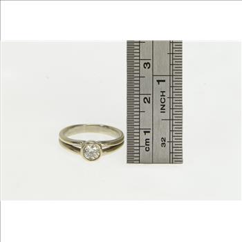 18K 0.52 Ct Round Diamond Classic Engagement White Gold Ring, Size 5