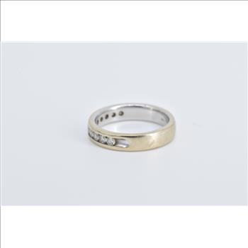 18K 0.55 Ctw Natural Diamond Wedding Band White Gold Ring, Size 6