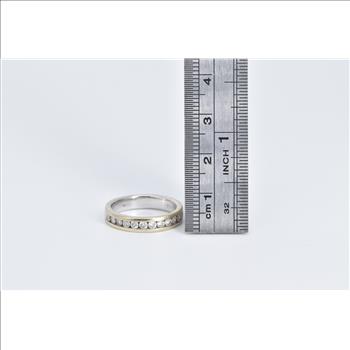 18K 0.55 Ctw Natural Diamond Wedding Band White Gold Ring, Size 6