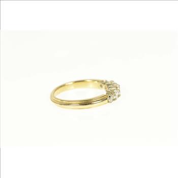 18K 0.61 Ctw Five Stone Classic Diamond Band Yellow Gold Ring, Size 6