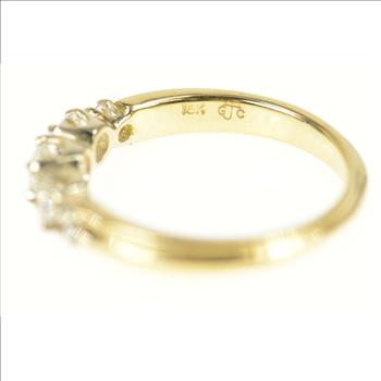 18K 0.61 Ctw Five Stone Classic Diamond Band Yellow Gold Ring, Size 6