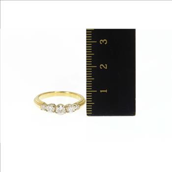 18K 0.61 Ctw Five Stone Classic Diamond Band Yellow Gold Ring, Size 6