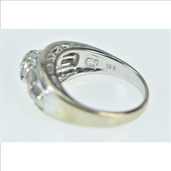 18K 1.00 Ctw Diamond Baguette Engagement White Gold Ring, Size 5.75