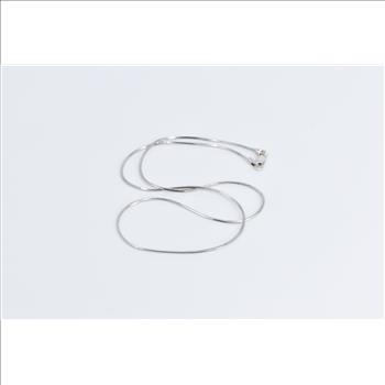 18K 1.1mm Squared Snake Chain Vintage Fashion White Gold Necklace 15.75