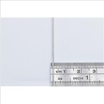 18K 1.1mm Squared Snake Chain Vintage Fashion White Gold Necklace 15.75