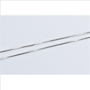18K 1.1mm Squared Snake Chain Vintage Fashion White Gold Necklace 15.75