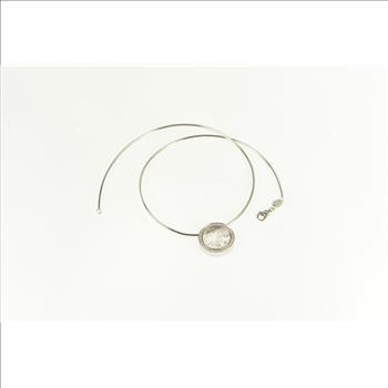 18K 1.25 Ctw Movado Diamond Capsule Chain White Gold Necklace 16