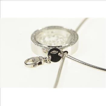 18K 1.25 Ctw Movado Diamond Capsule Chain White Gold Necklace 16