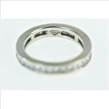 18K 1.70 Ctw Princess Diamond Wedding Band White Gold Ring, Size 4.75