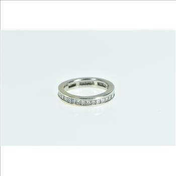 18K 1.70 Ctw Princess Diamond Wedding Band White Gold Ring, Size 4.75