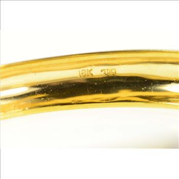 18K 17.90 Ctw Sapphire Diamond Pave Bangle Yellow Gold Bracelet 7.25