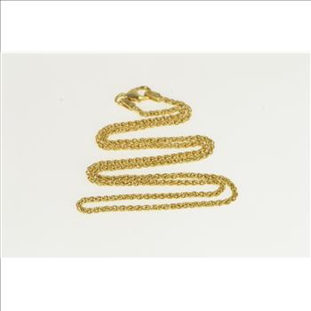 18K 1.7mm Wheat Link Palma Woven Chain Yellow Gold Necklace 15.5