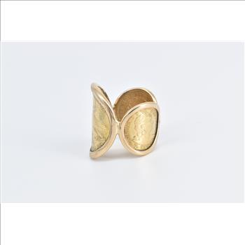 18K 1926 $10 Indian Head Authentic US Peru Coin Yellow Gold Ring, Size 12.5