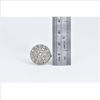 18K 1950's Diamond Encrusted Domed Statement Yellow Gold Ring, Size 5.75