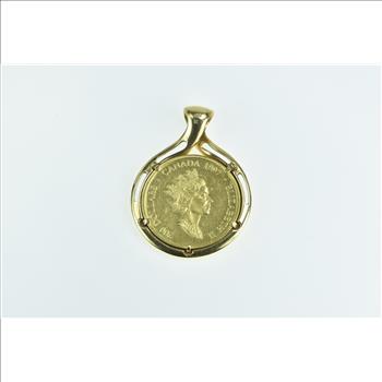 18K 1997 Canadian $200 Raven Haida Mask Coin Yellow Gold Pendant