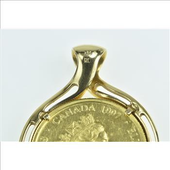18K 1997 Canadian $200 Raven Haida Mask Coin Yellow Gold Pendant