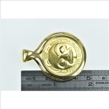 18K 1997 Canadian $200 Raven Haida Mask Coin Yellow Gold Pendant