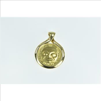 18K 1997 Canadian $200 Raven Haida Mask Coin Yellow Gold Pendant