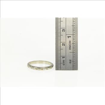18K 2.5mm Orange Blossom Wedding Band White Gold Ring, Size 5.5