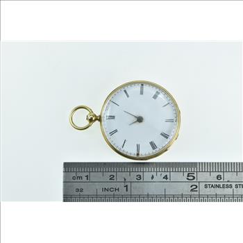 18K 28mm Ornate Victorian Key Wind Enamel Elaborate Pocket Watch