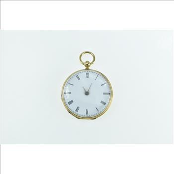 18K 28mm Ornate Victorian Key Wind Enamel Elaborate Pocket Watch