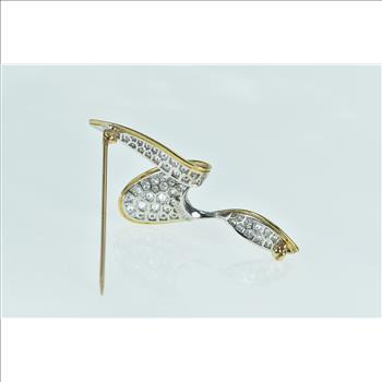 18K 3.50 Ctw Cabot Pave VS Diamond Encrusted Yellow Gold Pin/Brooch