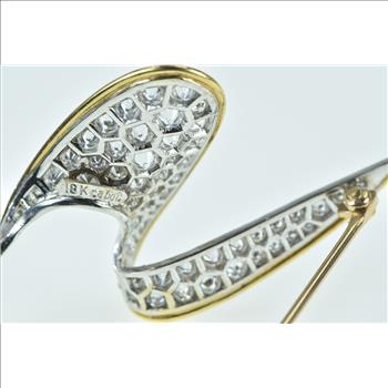 18K 3.50 Ctw Cabot Pave VS Diamond Encrusted Yellow Gold Pin/Brooch