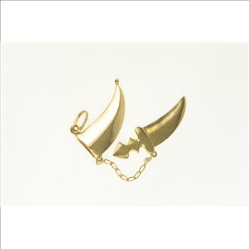 18K 3D Articulated Turkish Dagger Sheath Yellow Gold Charm/Pendant