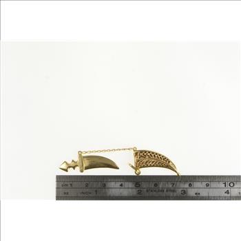 18K 3D Articulated Turkish Dagger Sheath Yellow Gold Charm/Pendant