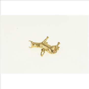 18K 3D Cow Ox Bull Bovine Farm Animal Yellow Gold Charm/Pendant