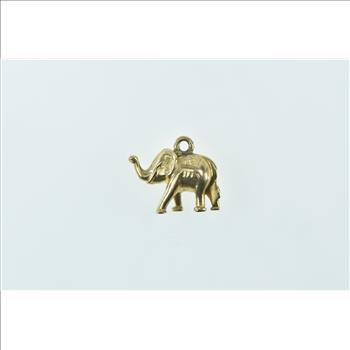 18K 3D Elephant Animal Patience Strength Symbol Yellow Gold Charm/Pendant