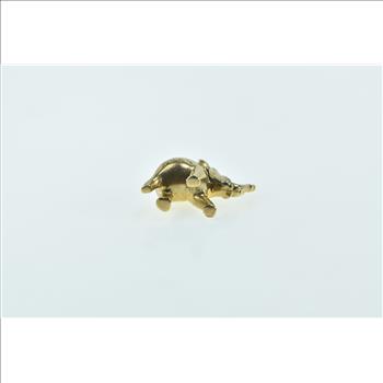 18K 3D Elephant Animal Patience Strength Symbol Yellow Gold Charm/Pendant