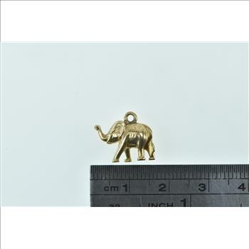 18K 3D Elephant Animal Patience Strength Symbol Yellow Gold Charm/Pendant