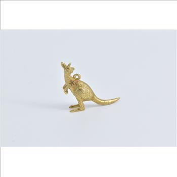 18K 3D Kangaroo Australian Outback Animal Yellow Gold Charm/Pendant