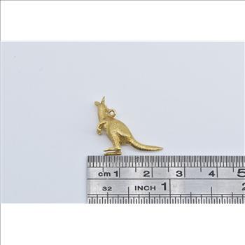 18K 3D Kangaroo Australian Outback Animal Yellow Gold Charm/Pendant