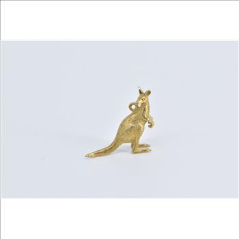 18K 3D Kangaroo Australian Outback Animal Yellow Gold Charm/Pendant