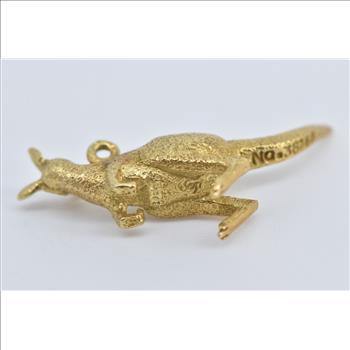 18K 3D Kangaroo Australian Outback Animal Yellow Gold Charm/Pendant